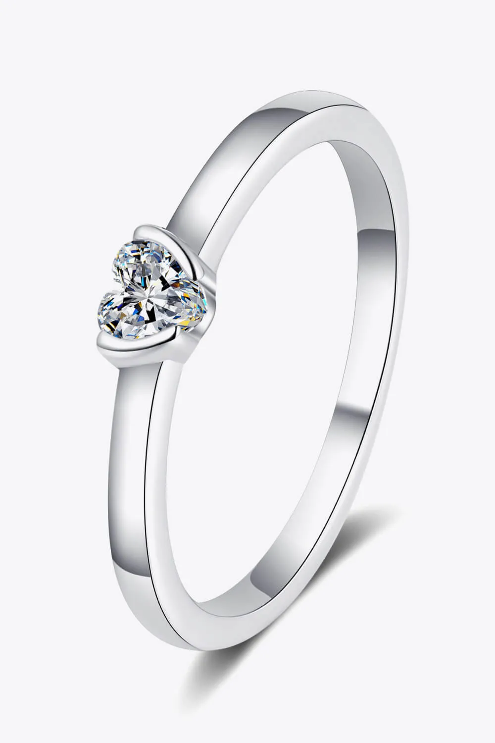 Heart-Shaped Moissanite Solitaire Ring, image 6