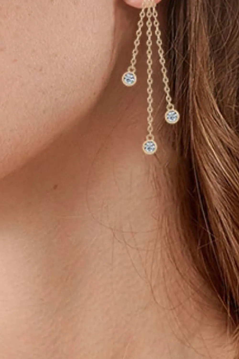 1.2 Carat Moissanite Layered Chain Earrings, image 6