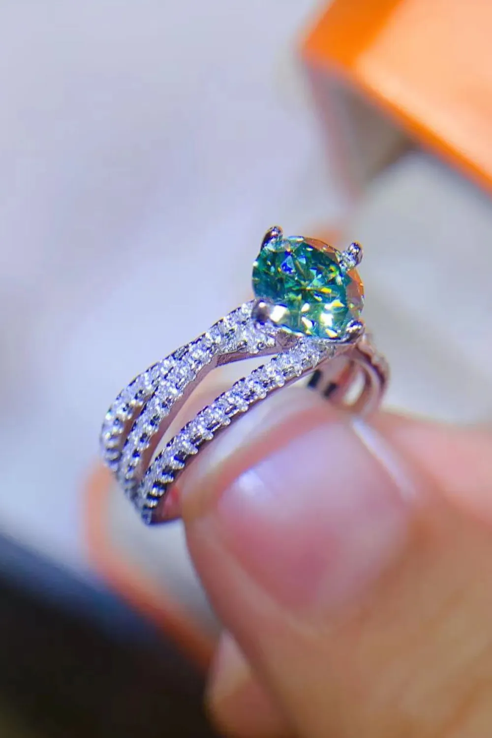1 Carat Moissanite Contrast 925 Sterling Silver Ring, image 4