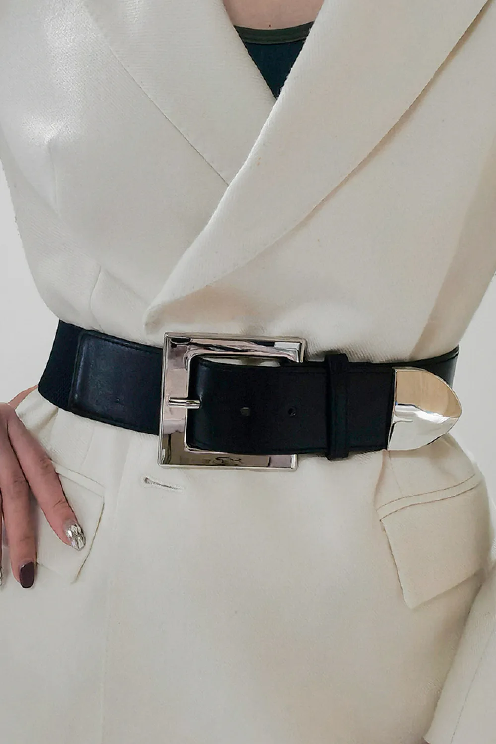 Zinc Alloy Buckle PU Leather Belt, image 2