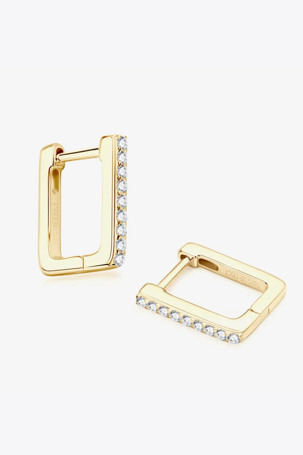 Moissanite Geometric 925 Sterling Silver Earrings, image 6