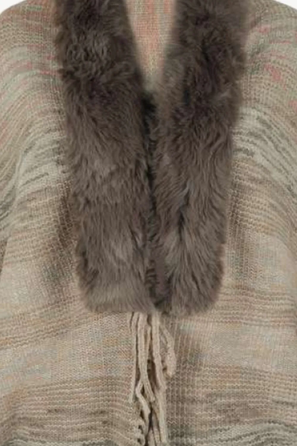 Open Front Fringe Hem Poncho, image 15