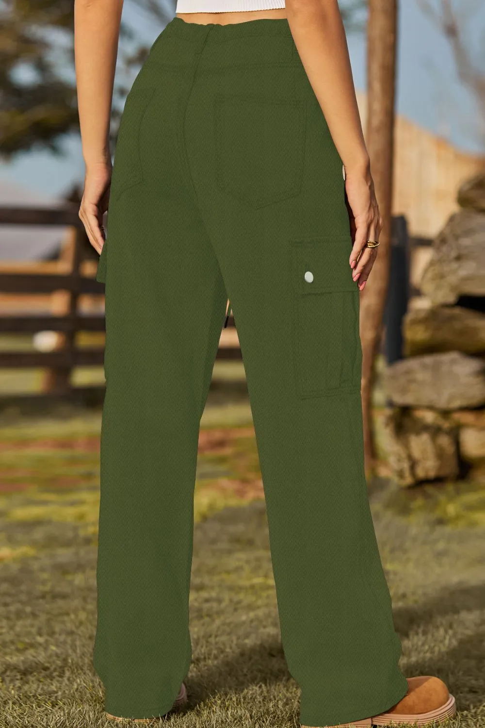 Loose Fit Drawstring Jeans with Pocket, image 11