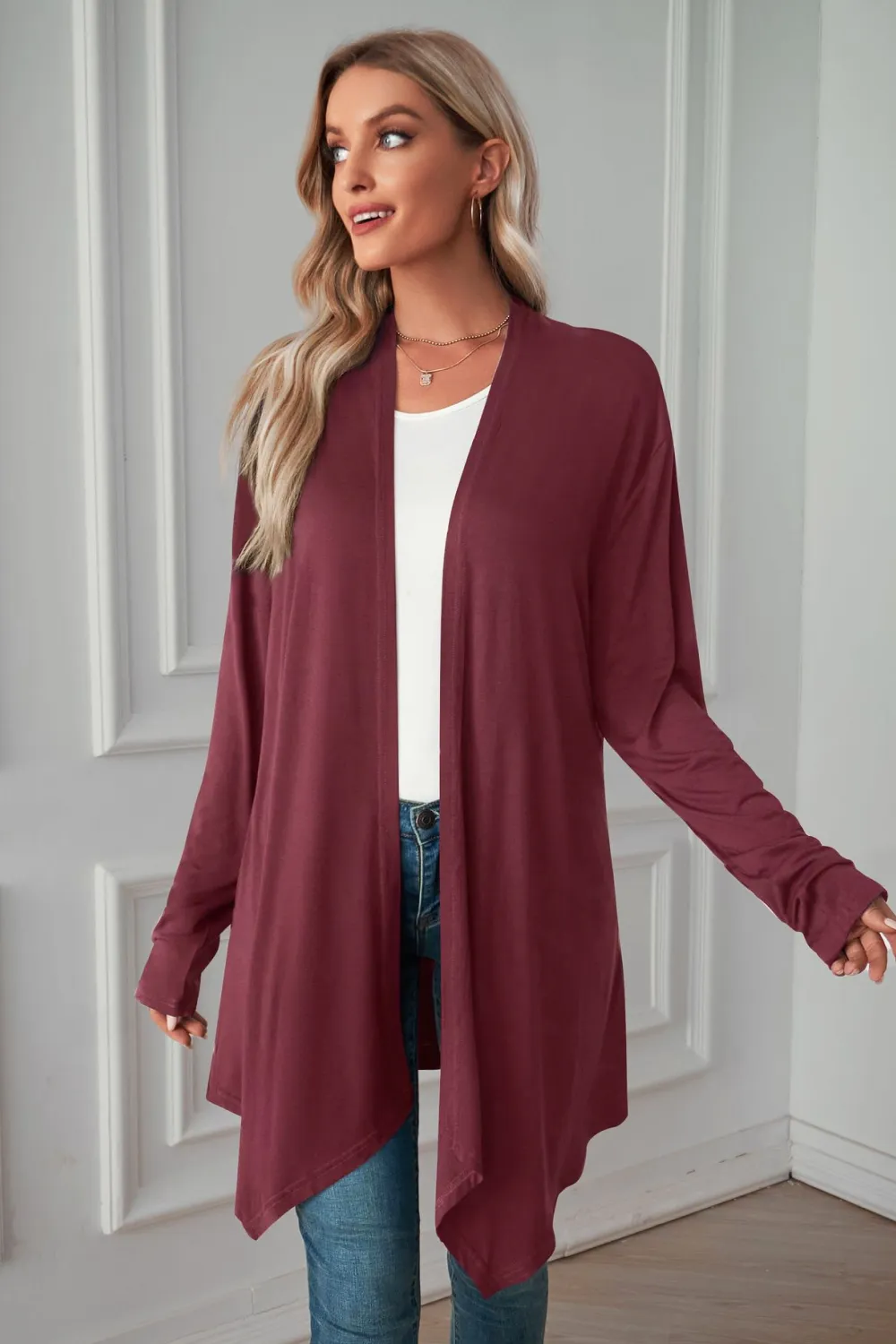 Open Front Long Sleeve Cardigan, image 19