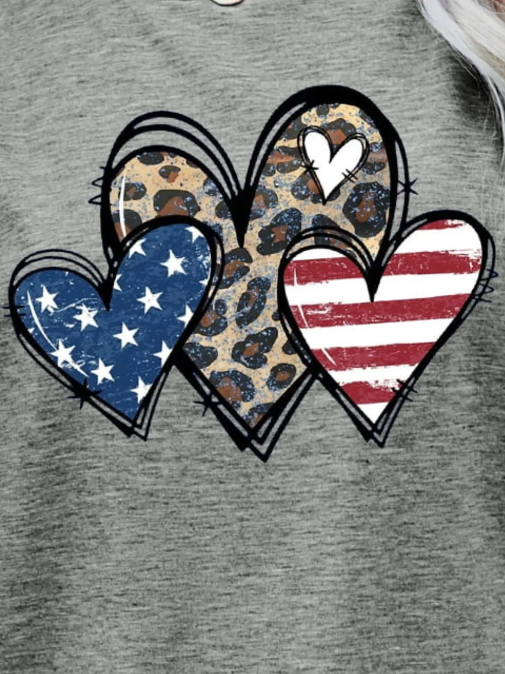 US Flag Leopard Heart Graphic Tee, image 14