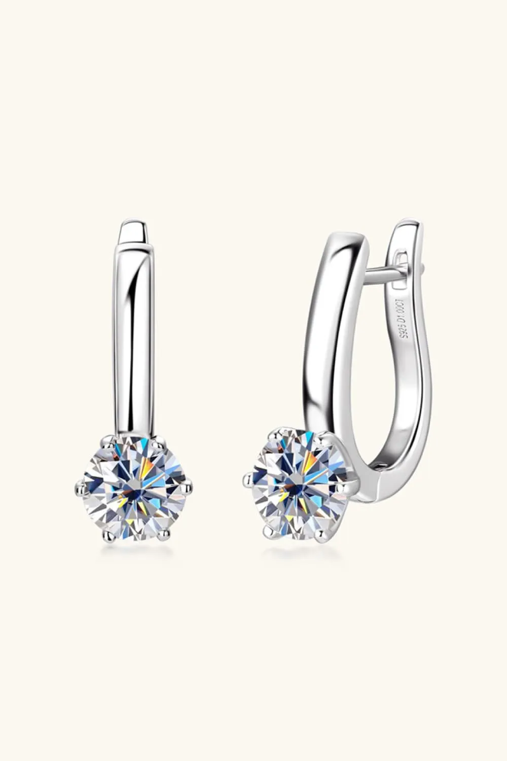 2 Carat Moissanite 925 Sterling Silver Earrings, image 5