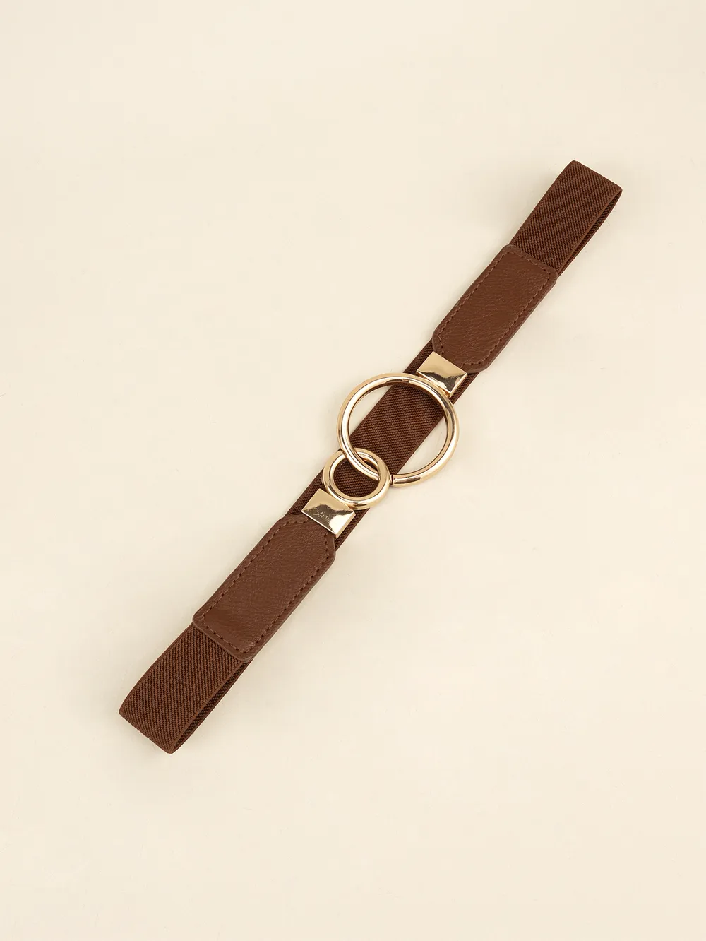 Double Ring Buckle Elastic PU Belt, image 11