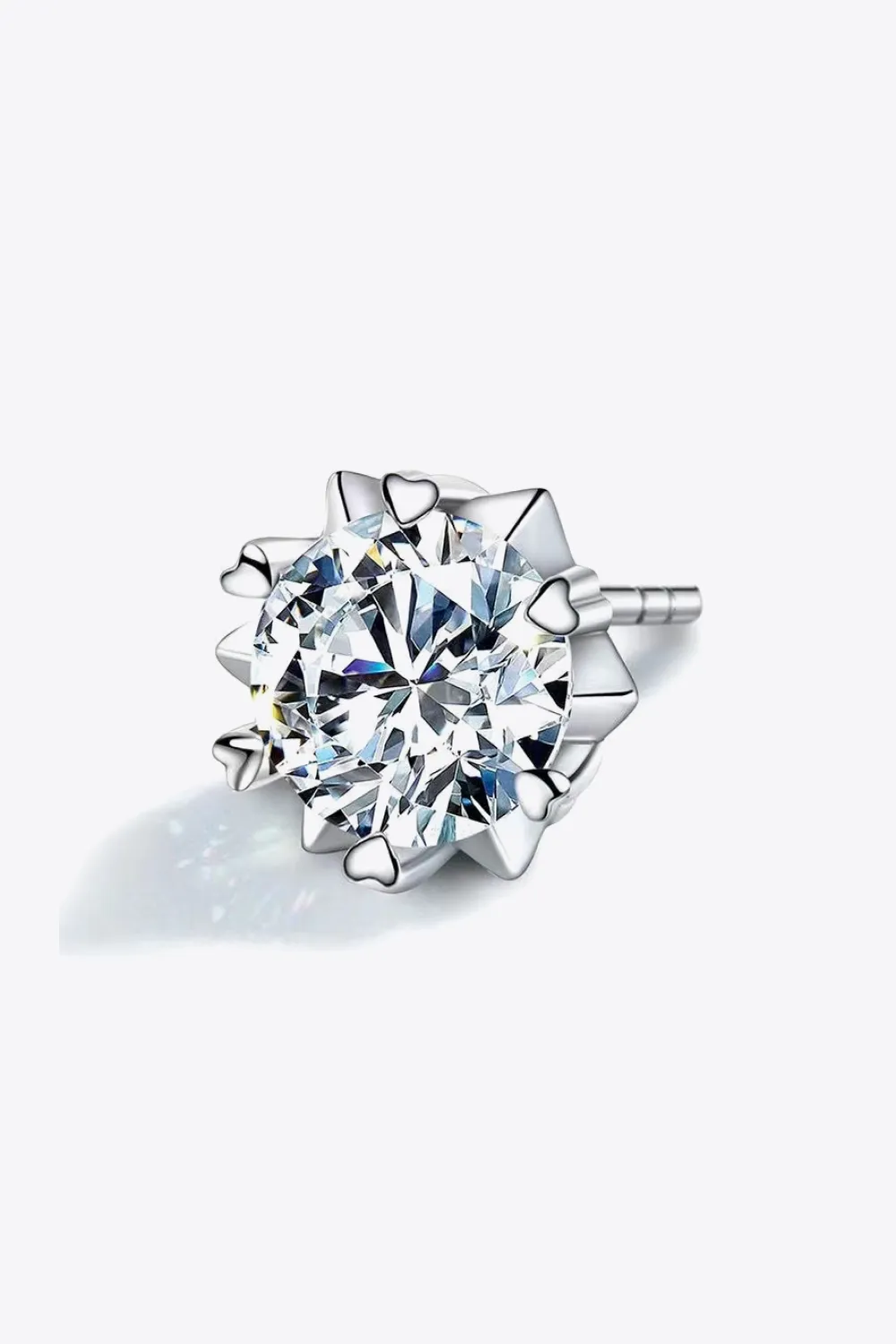 Stuck On You 4 Carat Moissanite Stud Earrings, image 7