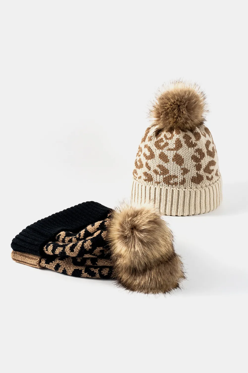 Leopard Pom-Pom Cuffed Beanie, image 14