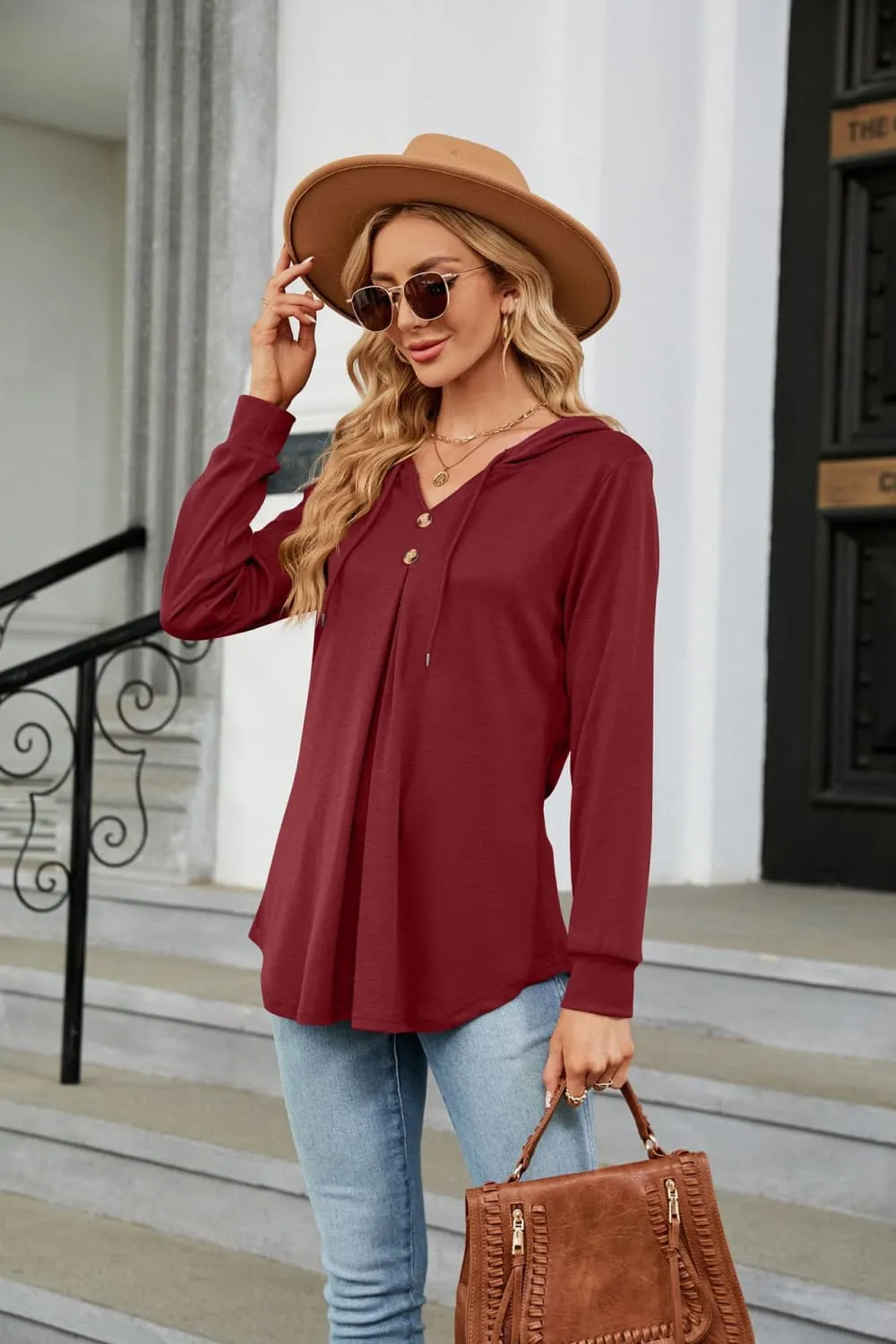 Long Sleeve Hooded Blouse, image 8