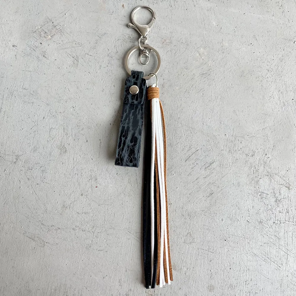 Genuine Leather Tassel Keychain, image 5