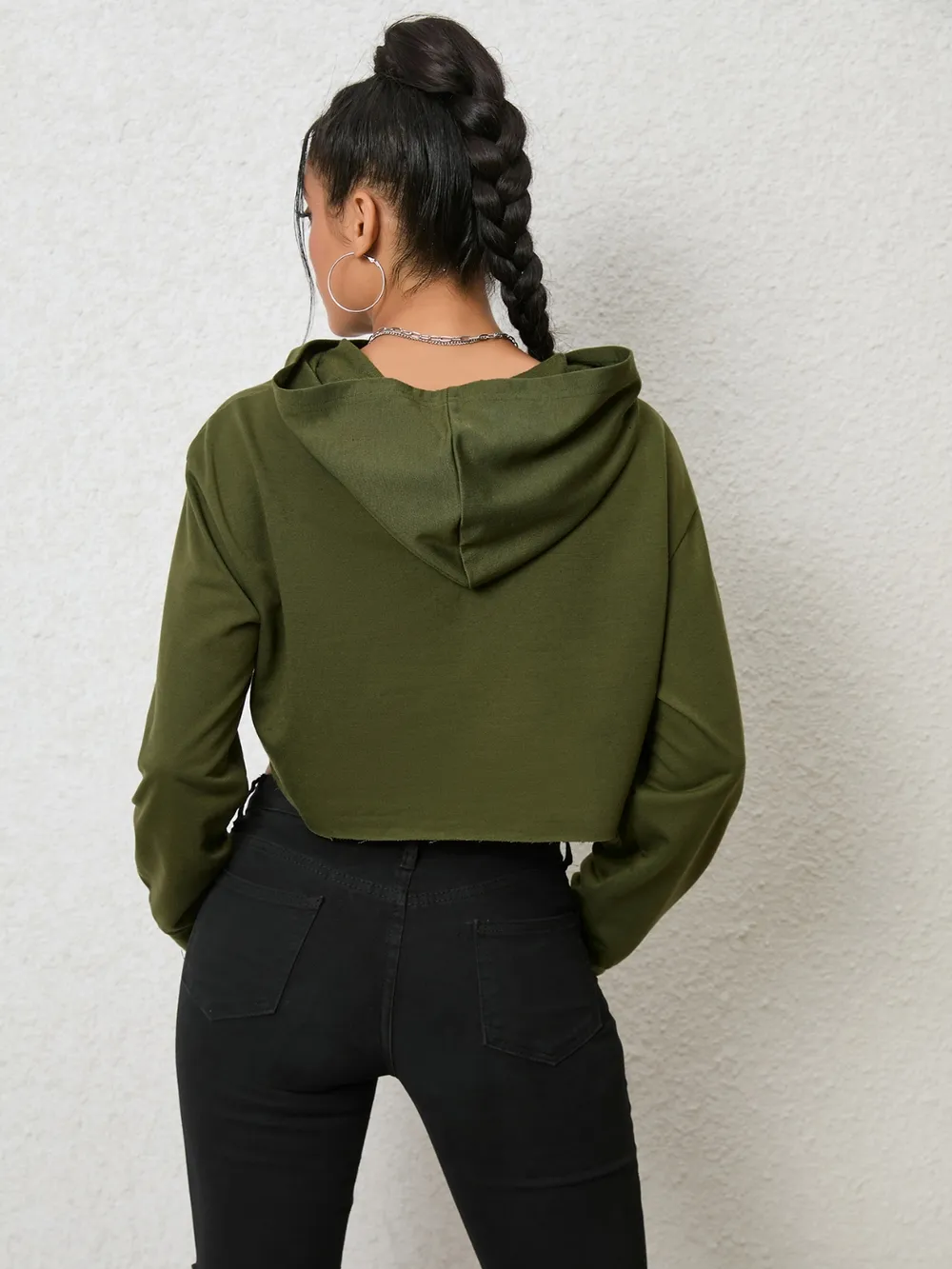 Cutout Long Sleeve Hoodie, image 3