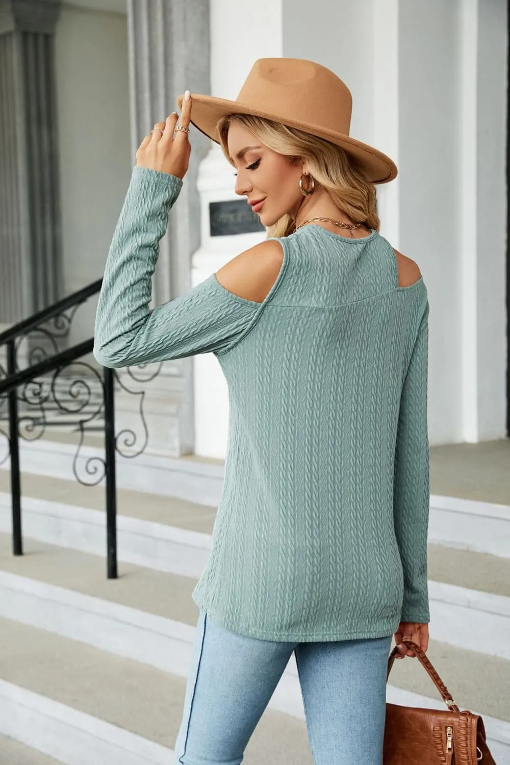 Dropped Shoulder Long Sleeve Blouse, image 6