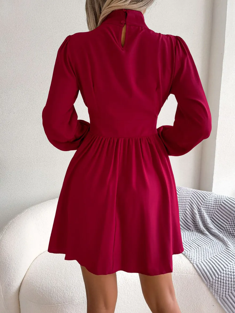 Cutout Turtleneck A-Line Mini Dress, image 5