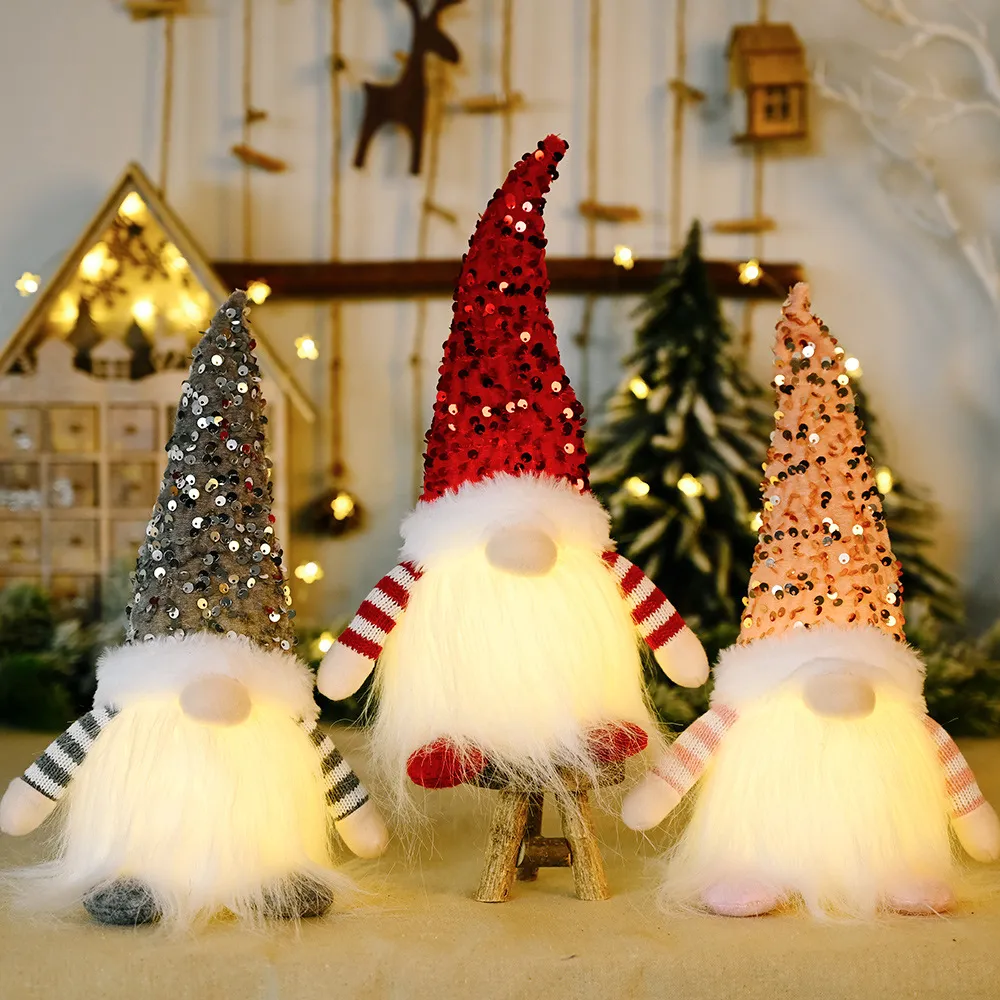 Sequin Light-Up Faceless Gnome, image 2