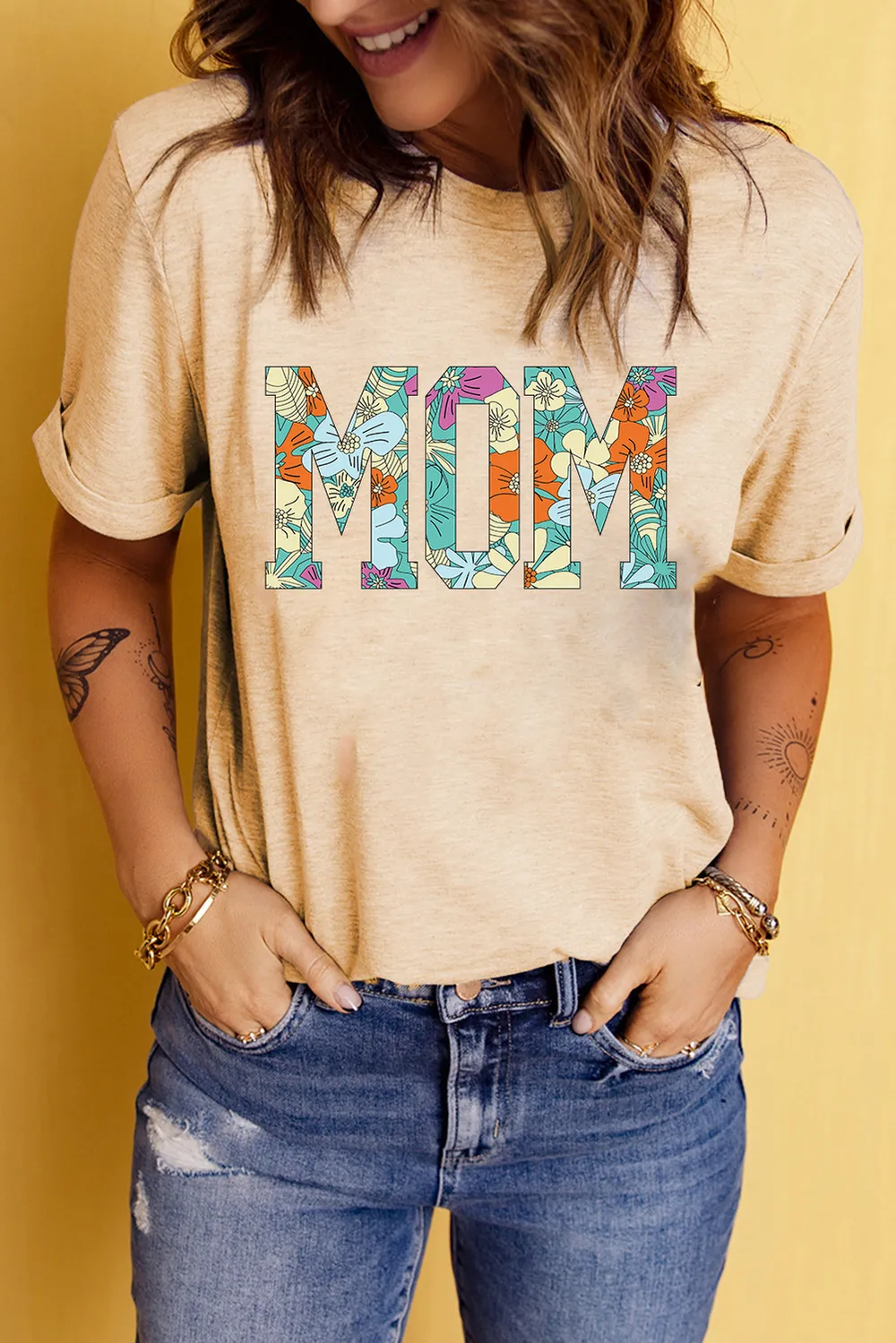 MOM Floral Graphic T-Shirt, image 3
