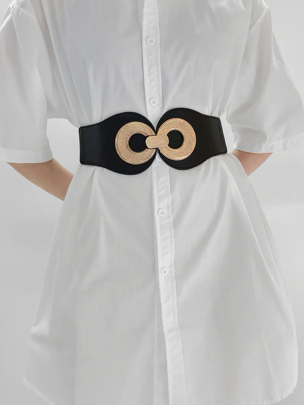 Alloy Buckle Elastic PU Belt, image 2