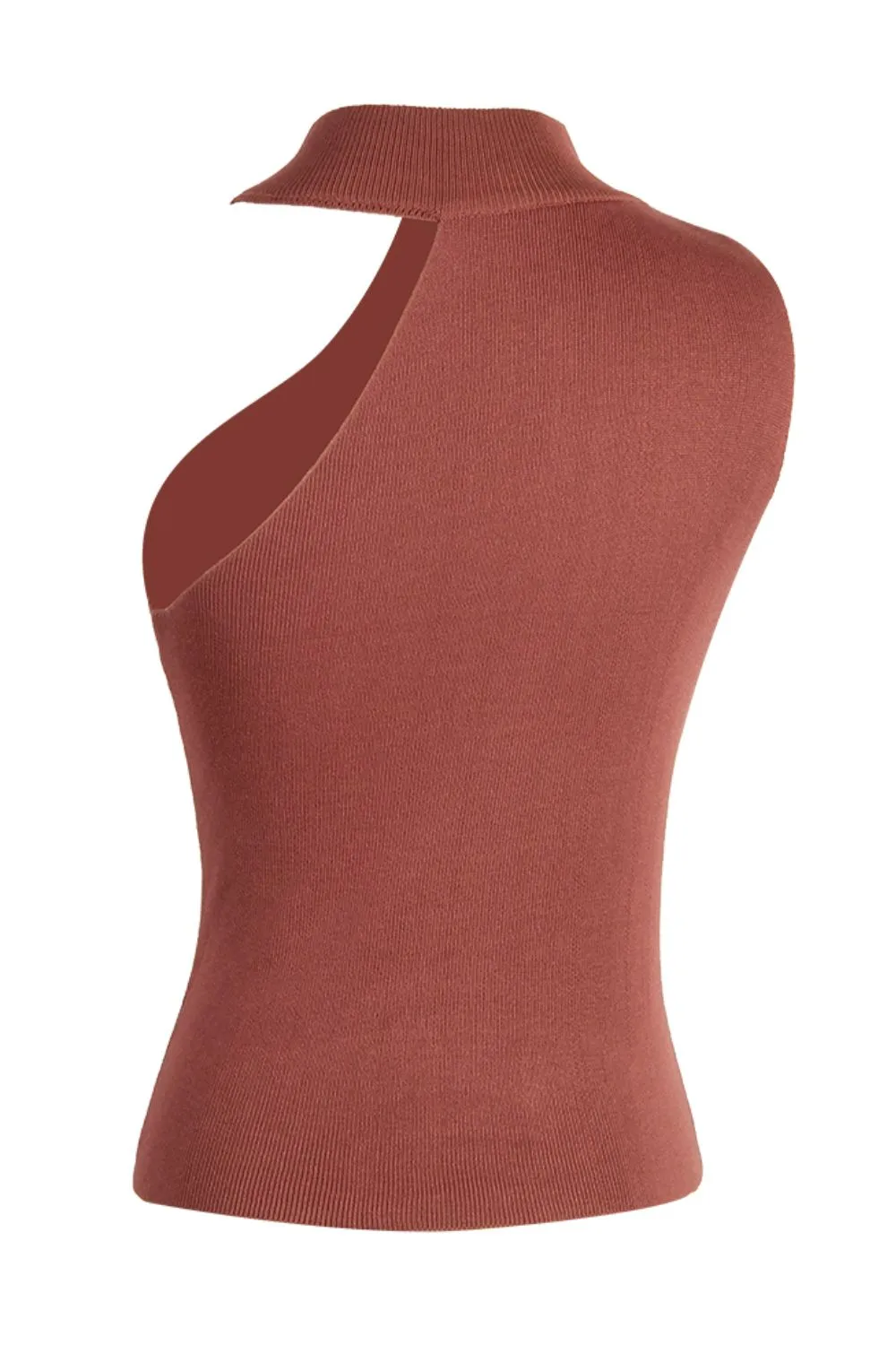 Asymmetrical Sleeveless Rib-Knit Top, image 8