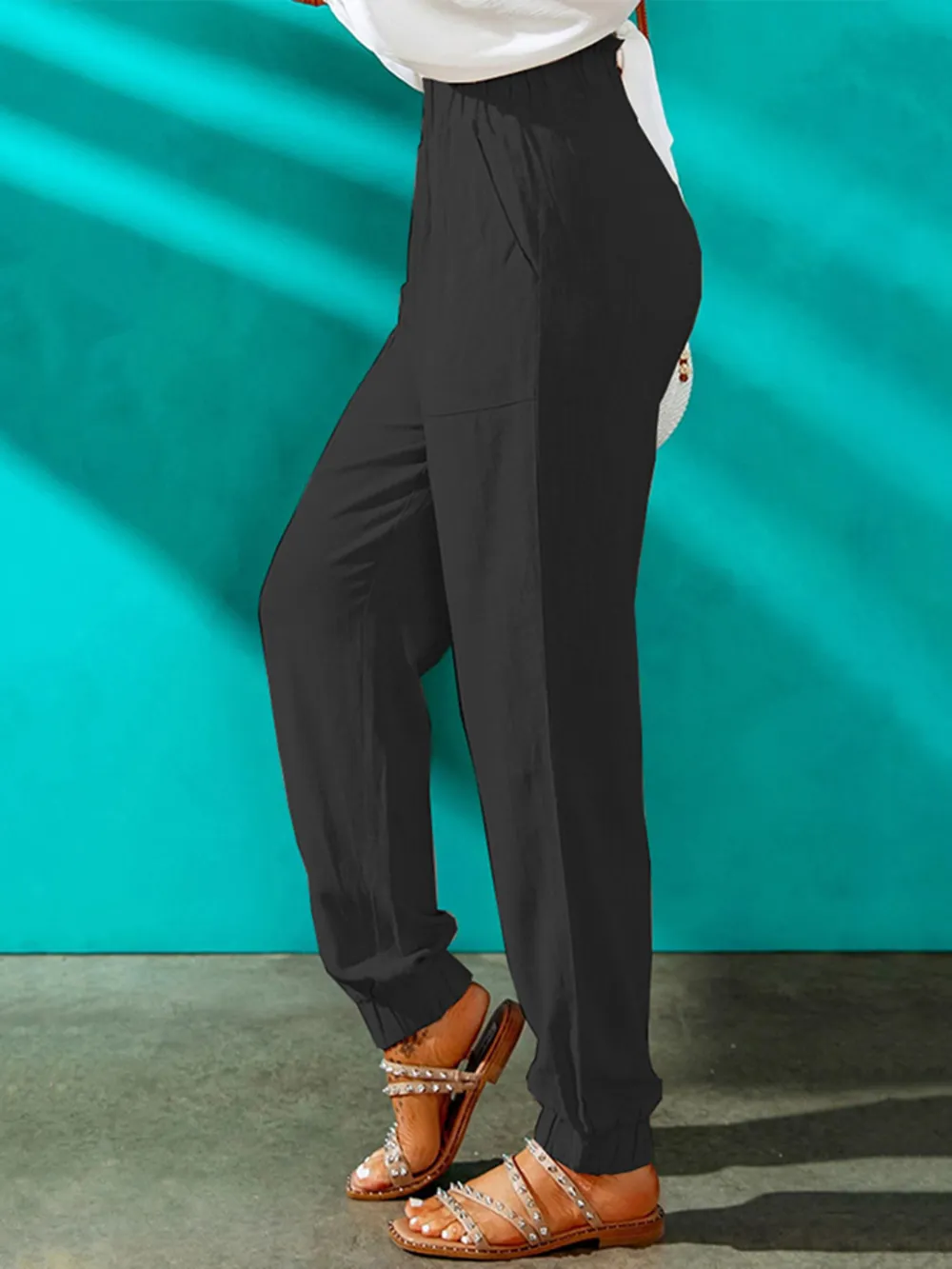 High Waist Joggers with Pockets, image 2