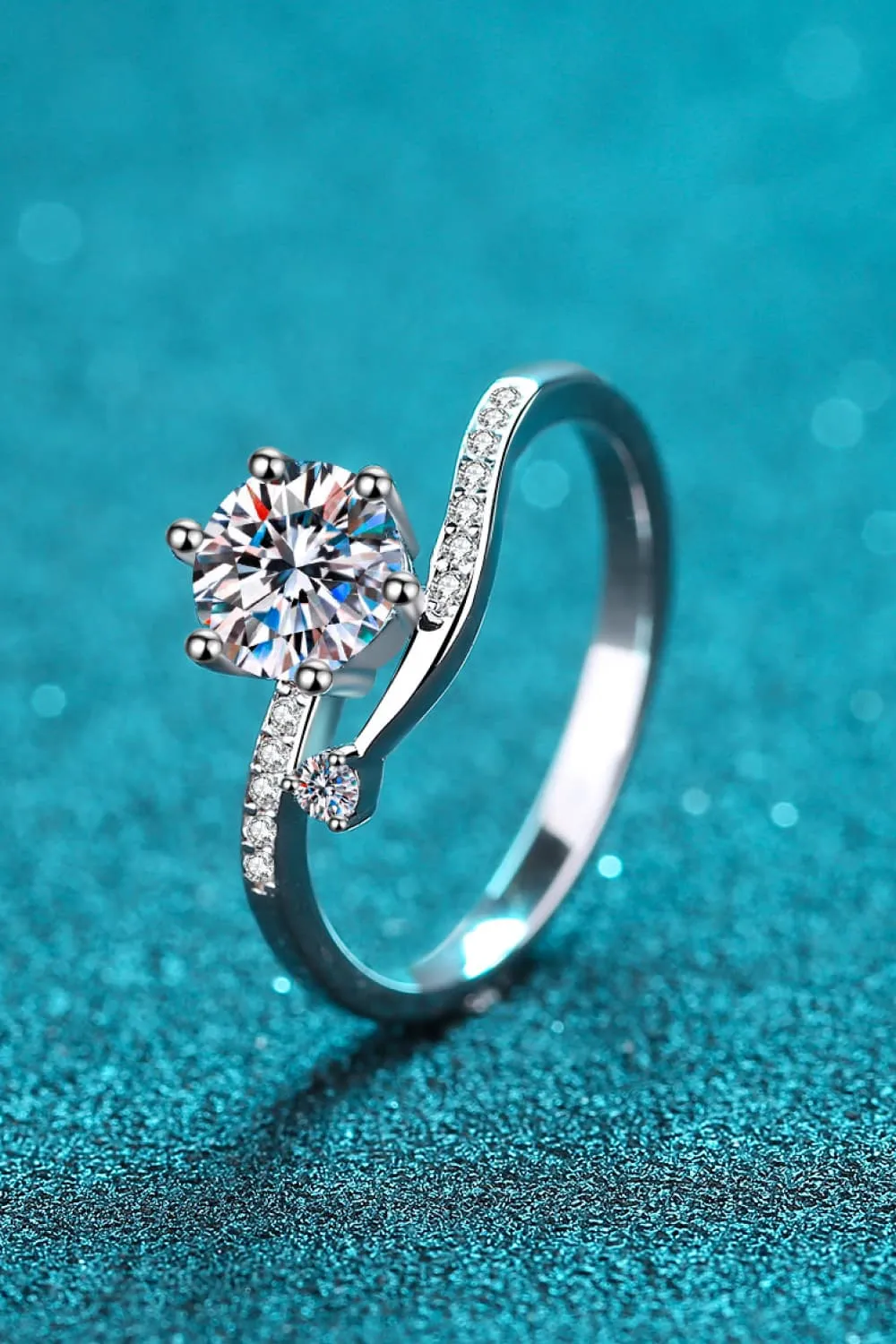 1 Carat Moissanite 925 Sterling Silver Bypass Ring, image 4