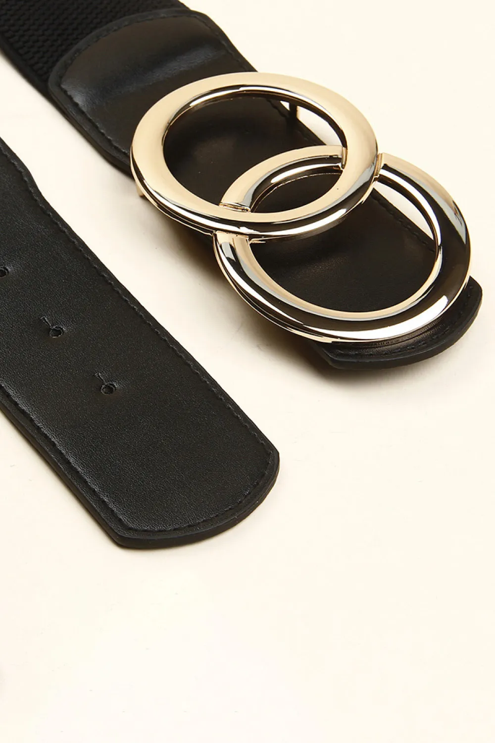Zinc Alloy Buckle Elastic PU Belt, image 3