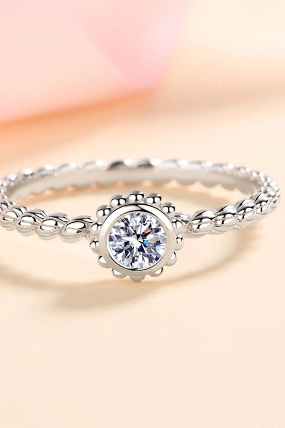 Moissanite Rhodium-Plated Ring, image 3