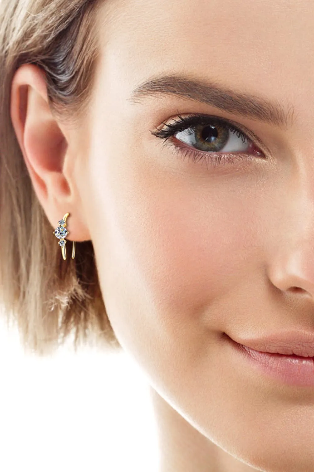 Moissanite 925 Sterling Silver Earrings, image 3