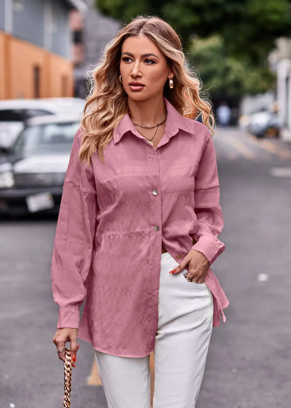 Dropped Shoulder Longline Shirt, image 8