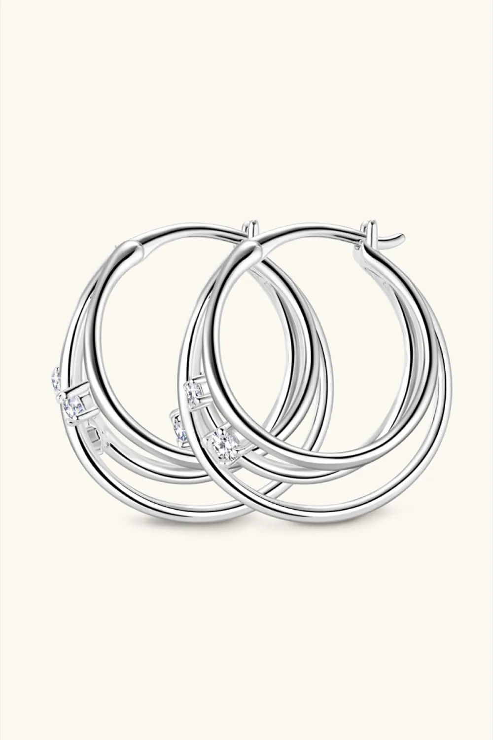 Moissanite 925 Sterling Silver Layered Earrings, image 6
