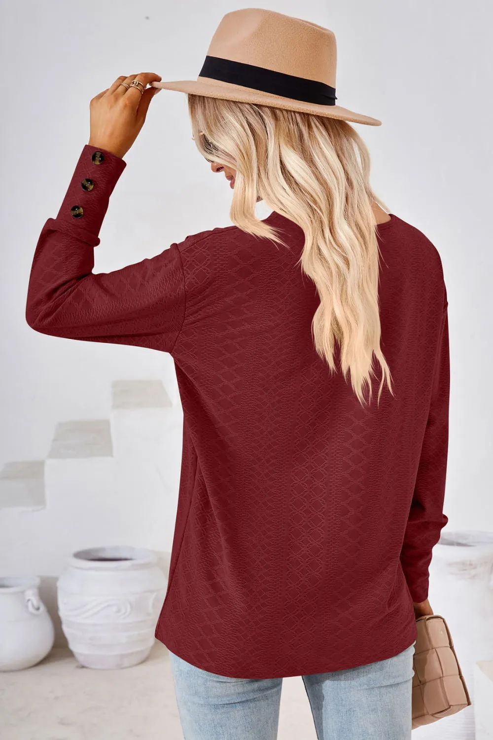 V-Neck Long Sleeve Blouse, image 24