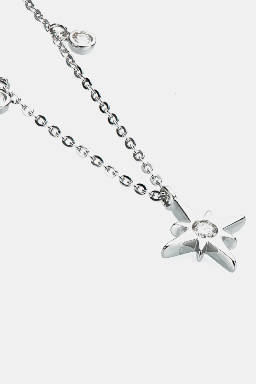 Moissanite North Star Pendant 925 Sterling Silver Necklace, image 3