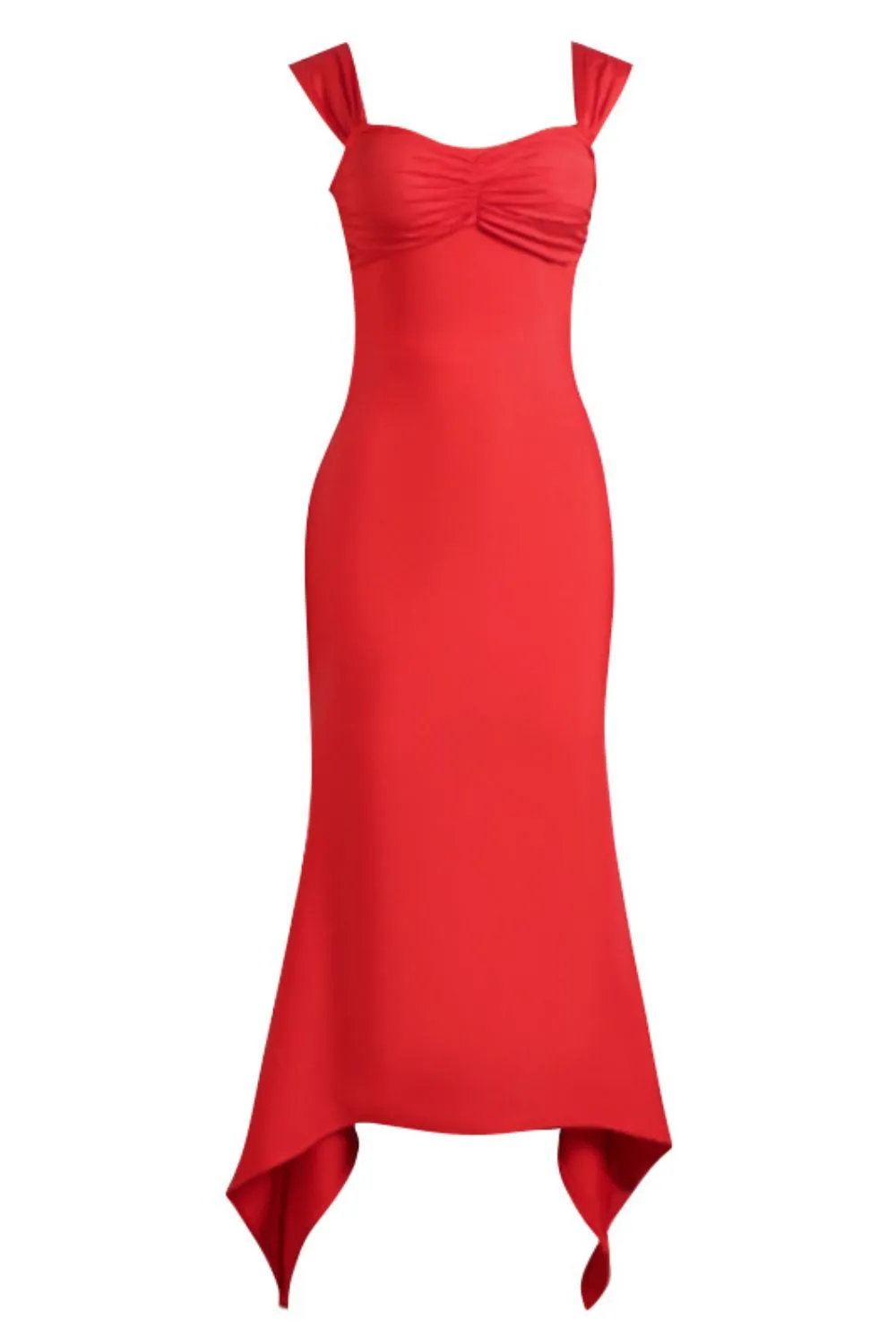 Ruched Sweetheart Neck Hem Detail Dress, image 4