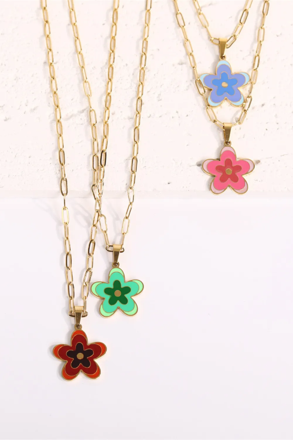 Flower Pendant Stainless Steel Necklace, image 23