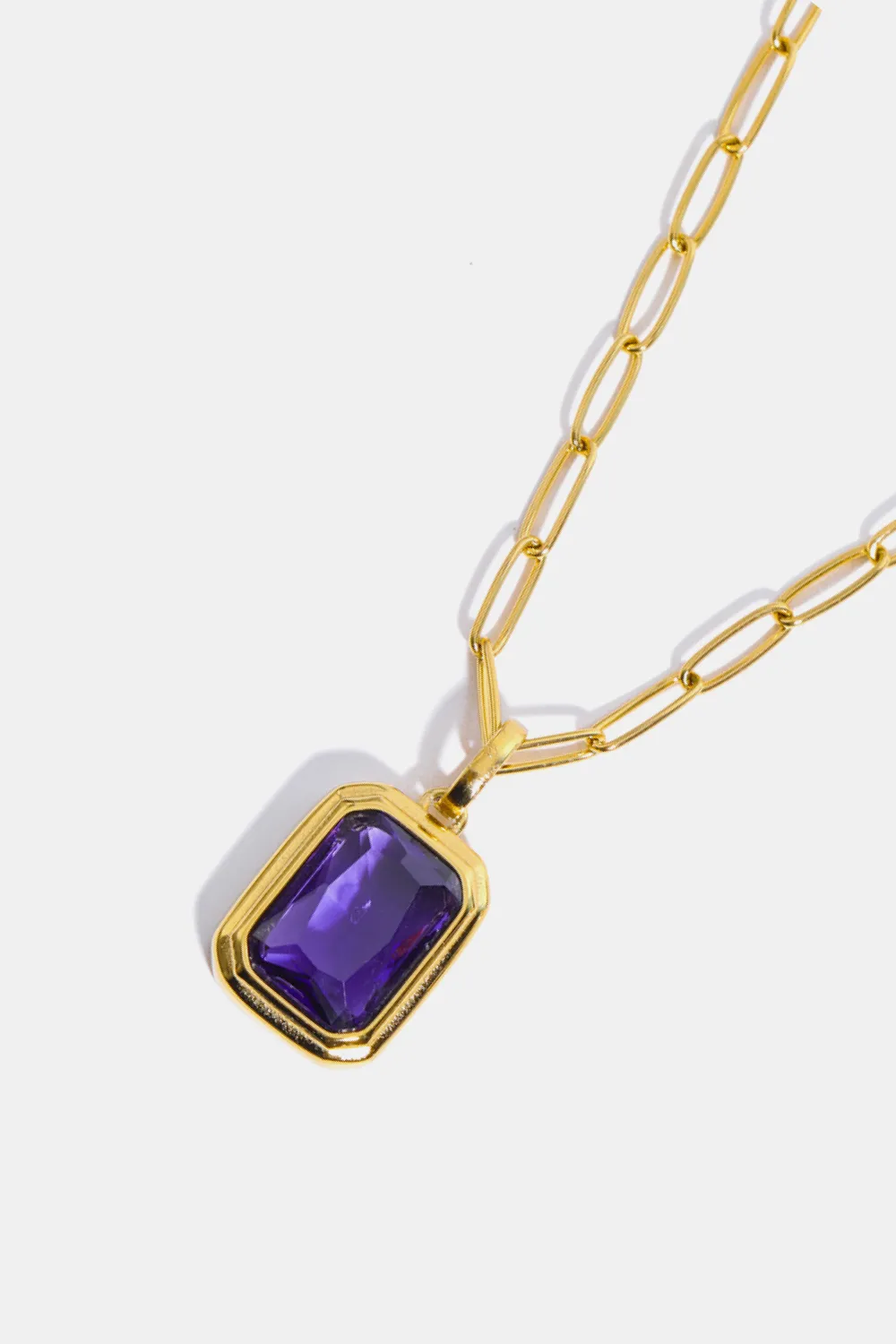 Zircon 18K Gold-Plated Geometrical Shape Pendant Necklace, image 14