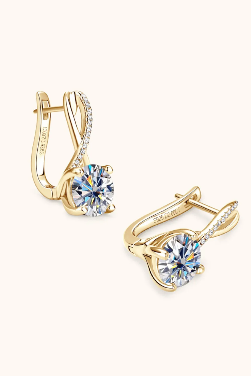 4 Carat Moissanite 925 Sterling Silver Earrings, image 3