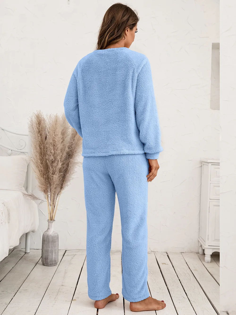 Teddy Long Sleeve Top and Pants Lounge Set, image 14