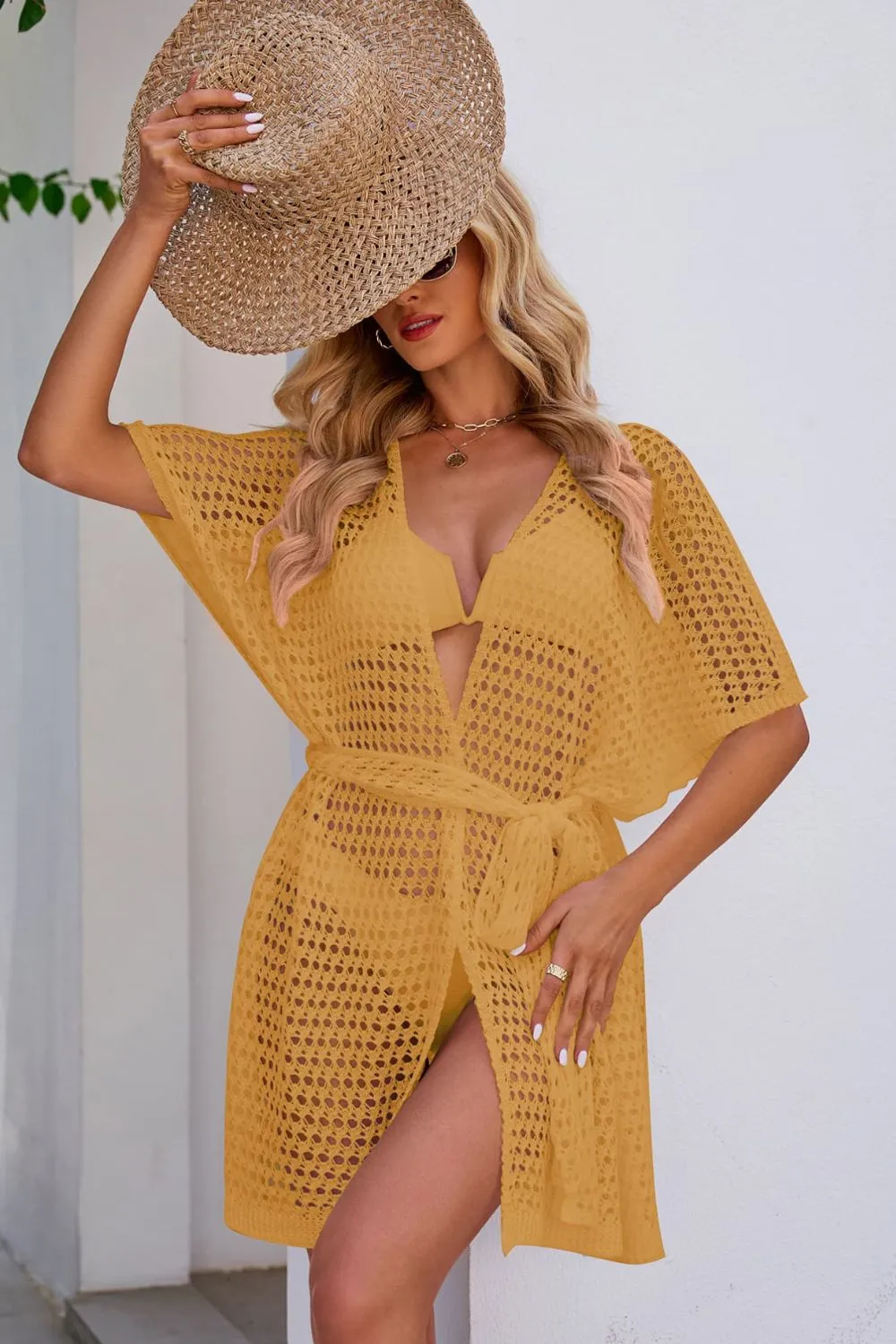 Openwork Tie Waist Cover Up, image 10