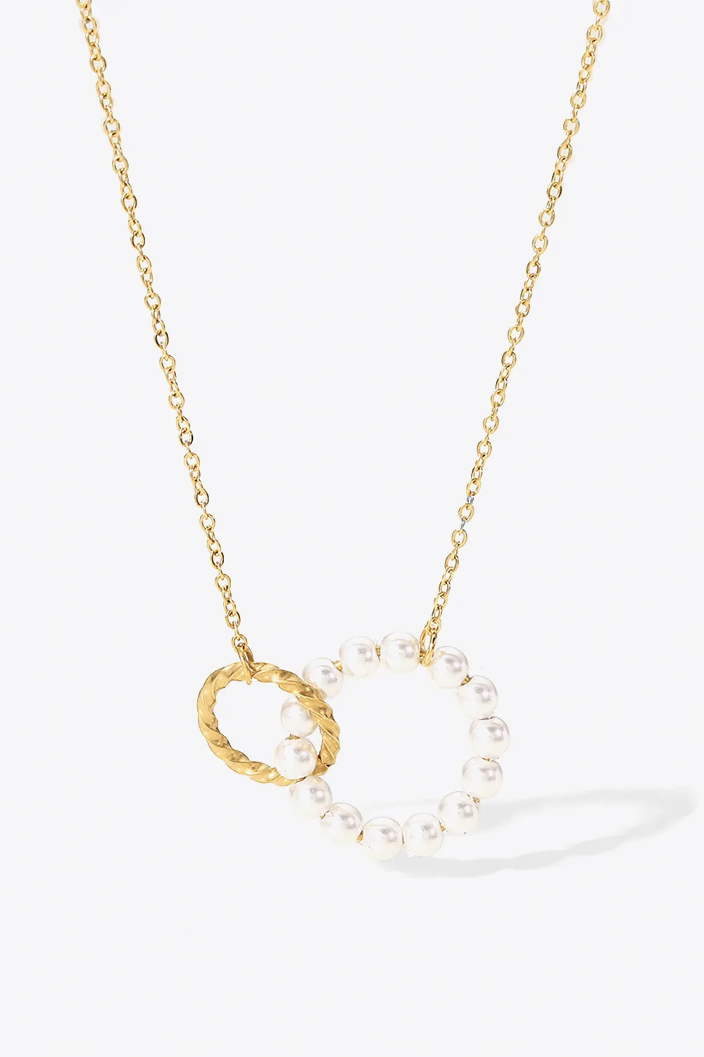 Pearl Hoop Link Pendant Necklace, image 8