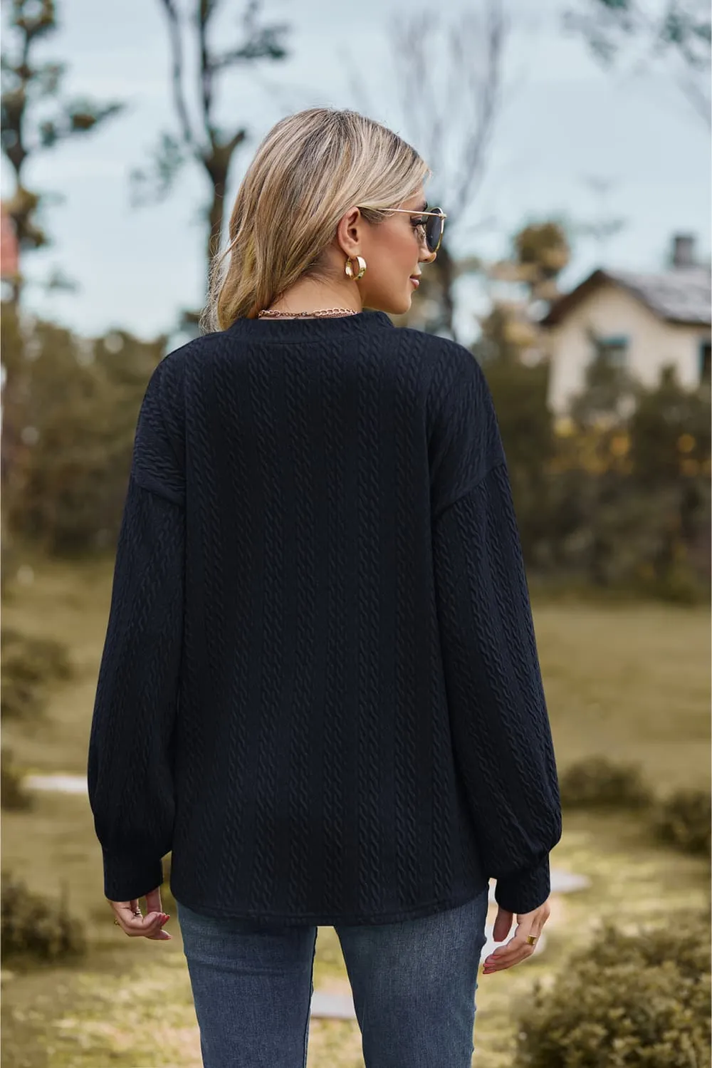 V-Neck Dropped Shoulder Blouse, image 18