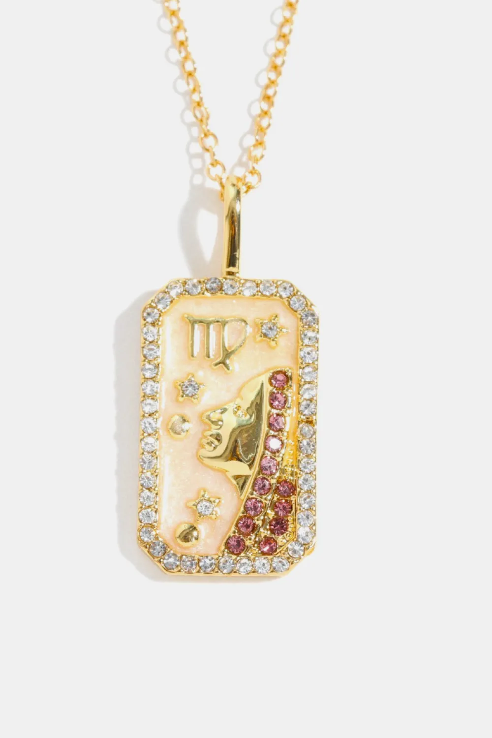 Rhinestone Constellation Pendant Copper Necklace, image 21