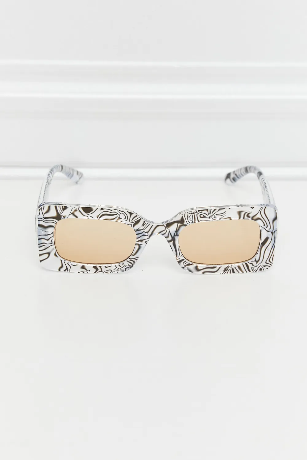 Tortoiseshell Rectangle Polycarbonate Sunglasses, image 8