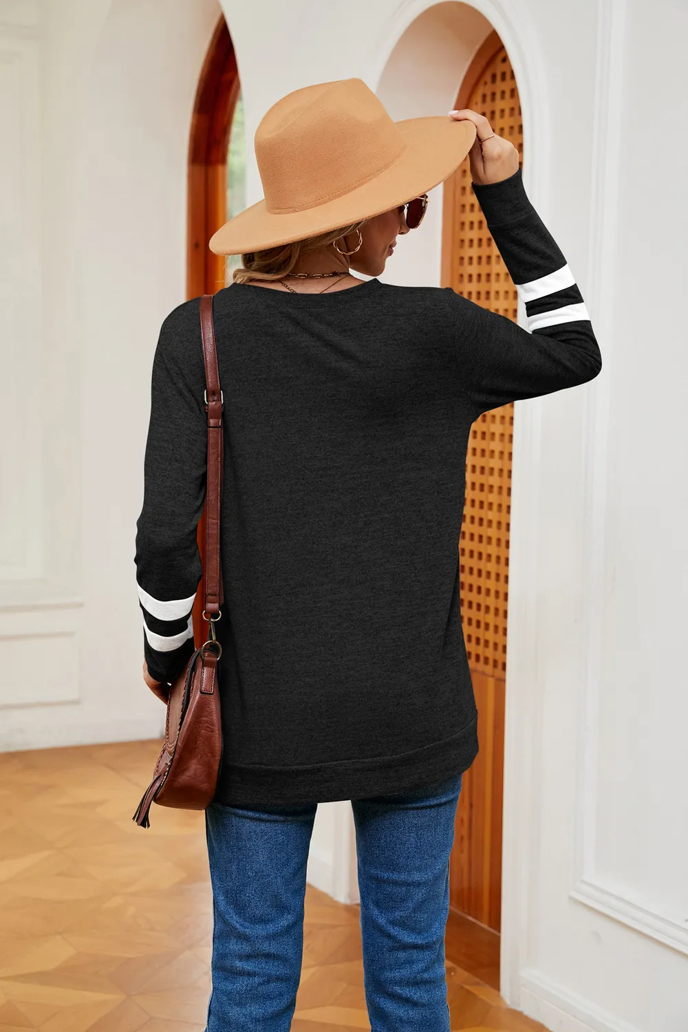 V-Neck Long Sleeve T-Shirt, image 6