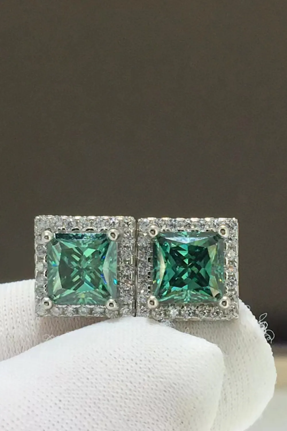 2 Carat Moissanite Square Stud Earrings, image 3