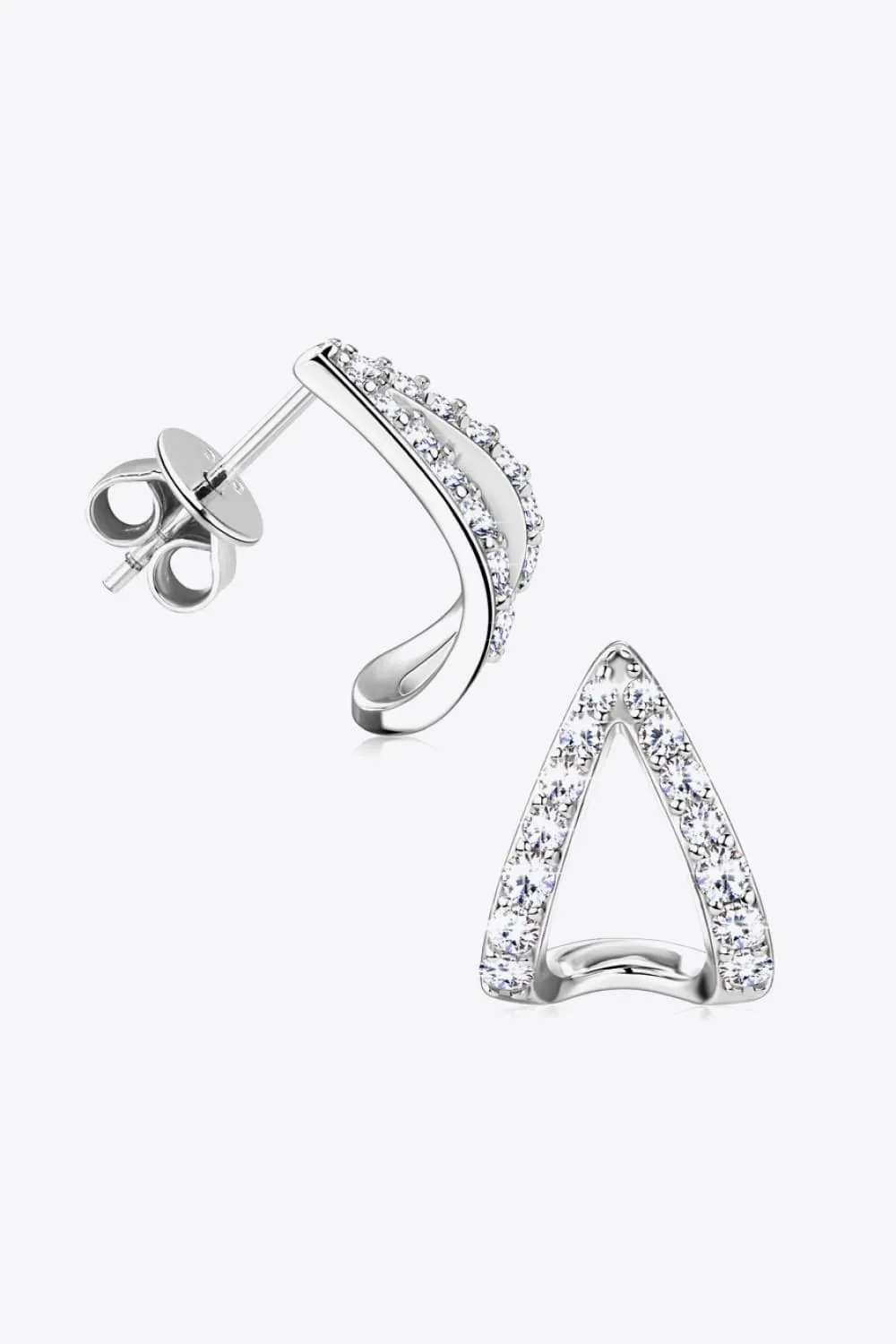 Moissanite Minimalist 925 Sterling Silver Earrings, image 4