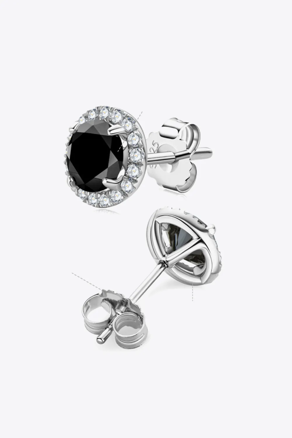 Two-Tone 4-Prong Moissanite Stud Earrings, image 4