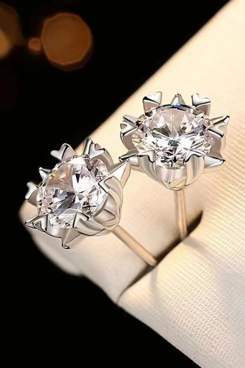 Stuck On You 4 Carat Moissanite Stud Earrings, image 2