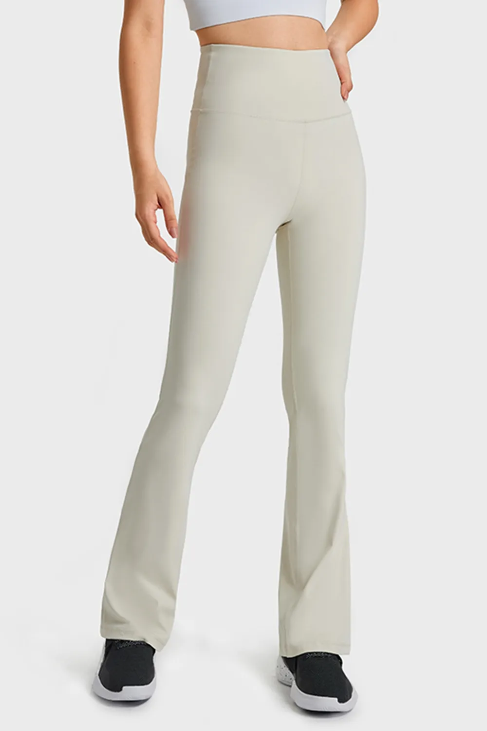 Elastic Waist Flare Yoga Pants, image 6