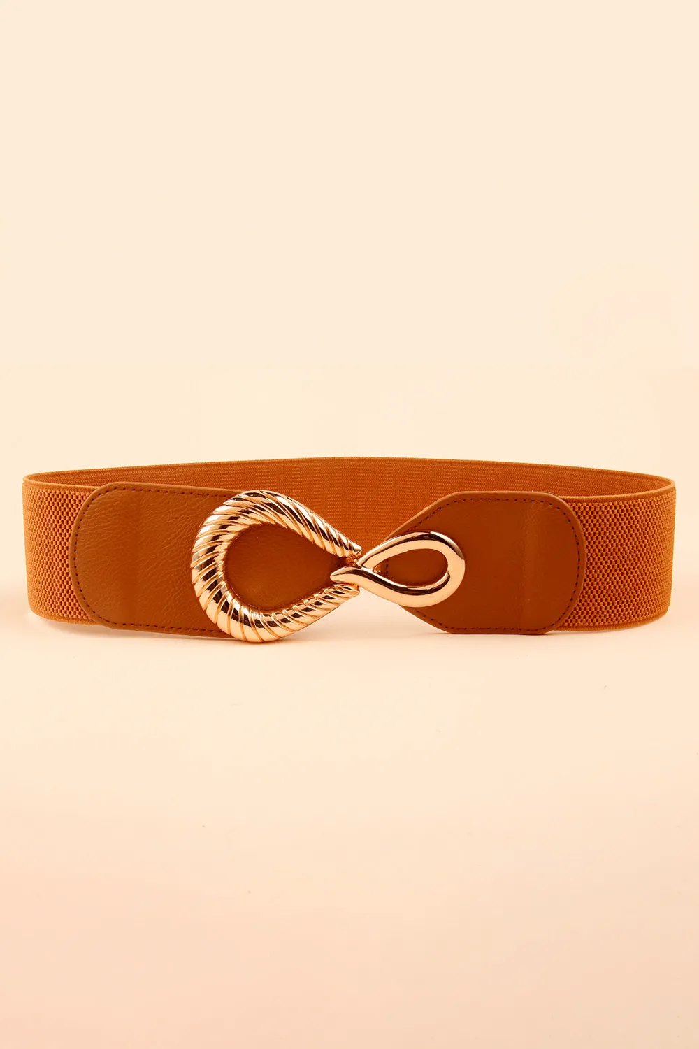 Ribbed Alloy Buckle Elastic Belt, image 2