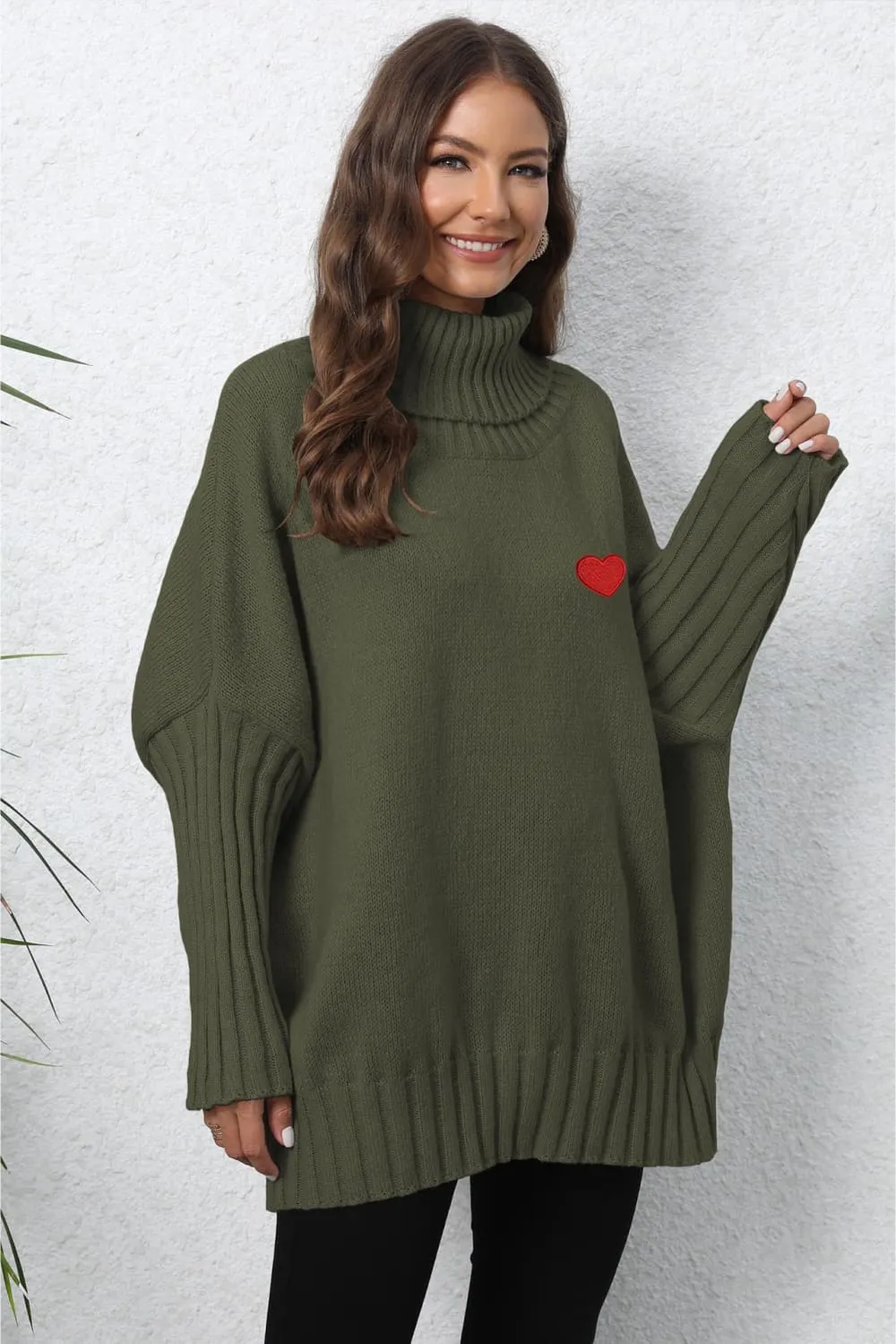 Turtle Neck Long Sleeve Ribbed Sweater, image 14