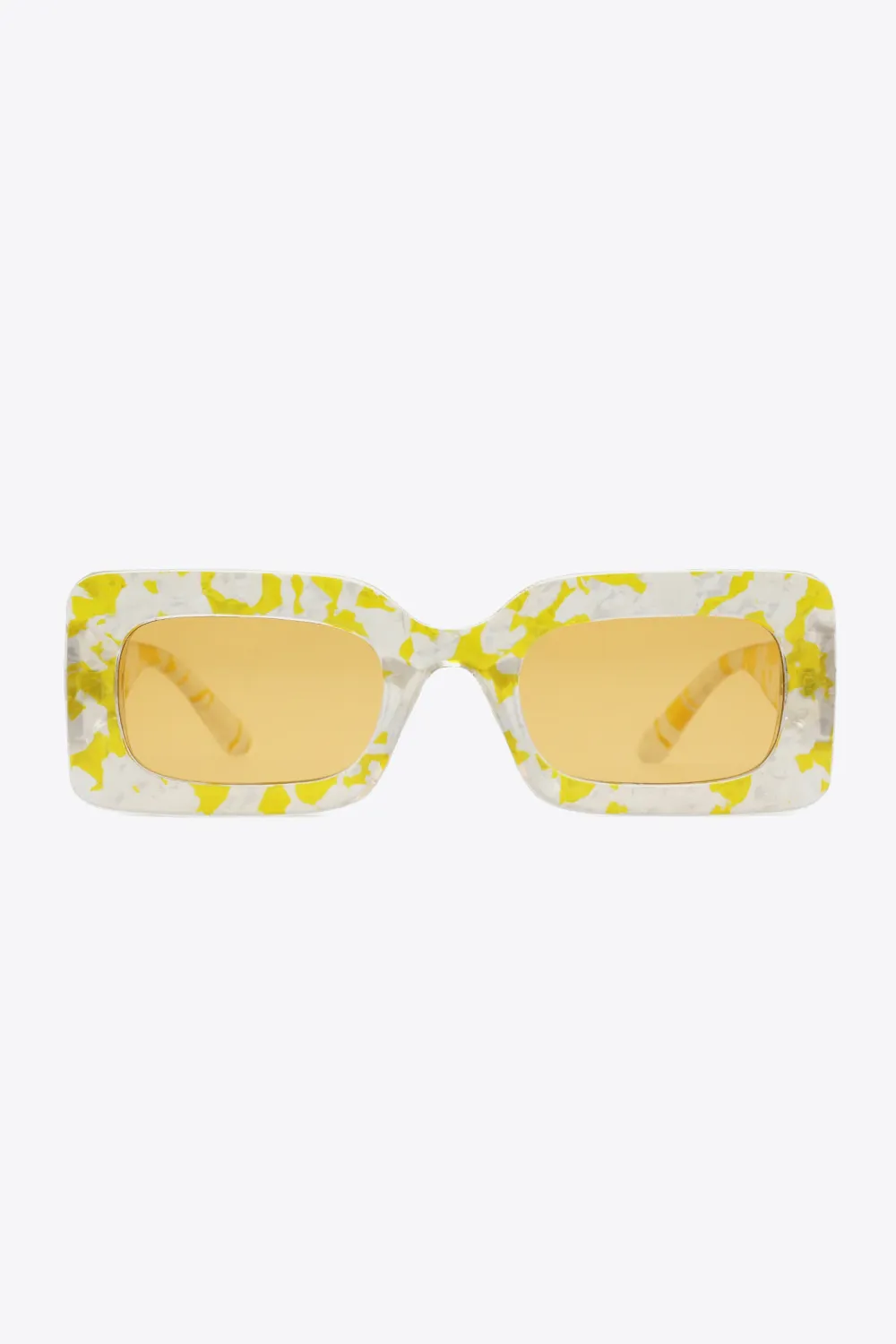 Tortoiseshell Rectangle Polycarbonate Sunglasses, image 12